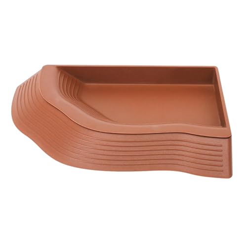 Tortoise Water Dish, Decorative Snake Water Dish with Ramp, Anti Slip Feeder Tray, Aquarium Decoration, Animal Feeding Stand for Reptiles and Amphibians, 37.2 x 29.5 x 4.7cm von Generisch