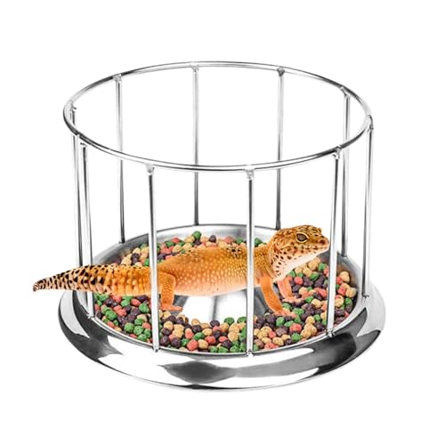 Tortoise Water Dish, Stainless Steel Terrarium Bowls, Bearded Dragon Food Feeder, Rust-Proof Reptile Dish, 2.95x2.48inches/4.53x3.07 Inches, Tortoise Habitat Accessories von Generisch