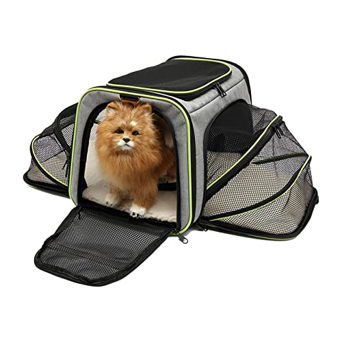 Tragbare Haustier-Tragetasche mit Reißverschluss-Grifftaschen Katzentragetasche Reisetasche Atmungsaktive Netz-Tragetasche Outdoor Faltbare Transporttasche für Katzen und kleine Hunde Reisen Camping von Generisch