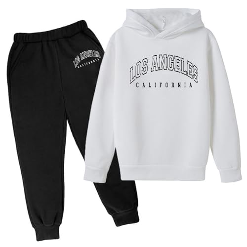 Trainingsanzüge für Jungen Mädchen mit Kapuze Mode Langarm Sweatshirt + Jogginghose Winter Warm Bequemer Sportanzug Loose Jogging Set Freizeitanzug Jogginganzug von Generisch