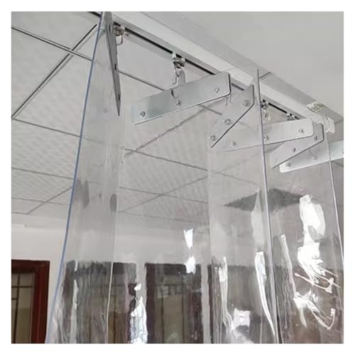 Transparente PVC-Kunststoff-Vorhangstreifen, strapazierfähig, mit 1,5 mm Dicke, für Tor, Zimmer, Türen, 180,3 x 221 cm von Generisch