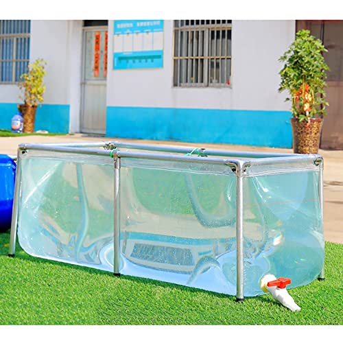 Transparentes Aquarium, Pool, Teich, PVC-Leinwand, mit Ablassventil und Stahlrahmen, für Koi-Goldfische, langlebige Konstruktion von Generisch