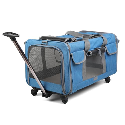 Transportbox für 2 Katzen mit Rollen für 2 Katzen, faltbar, ideal zum Wandern, Camping, Tierarztbesuche, praktisches und tragbares Design von Generisch