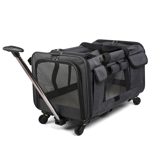 Transportbox für 2 Katzen mit Rollen für 2 Katzen, faltbar, ideal zum Wandern, Camping, Tierarztbesuche, praktisches und tragbares Design von Generisch