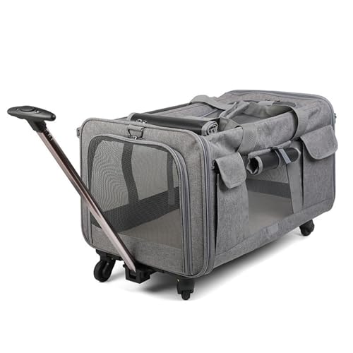 Transportbox für 2 Katzen mit Rollen für 2 Katzen, faltbar, ideal zum Wandern, Camping, Tierarztbesuche, praktisches und tragbares Design von Generisch