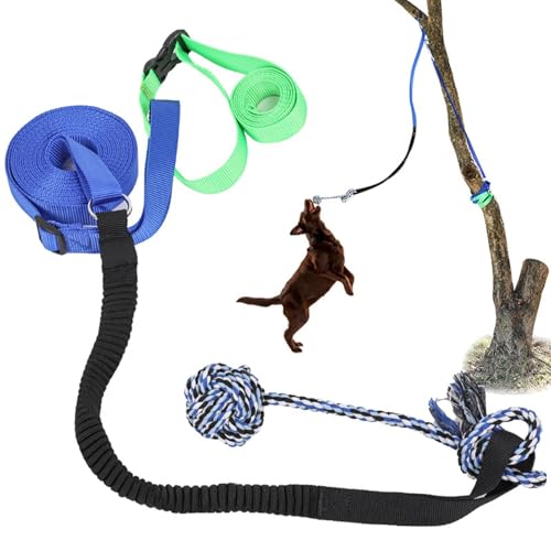 Tug Of War Hundespielzeug - Fun Dog Rope Toy Tree Tugger Hundespielzeug mit Ball | Hund Pull Spielzeug, Outdoor Hundespielzeug, Hundebaum Zerrspielzeug für Outdoor-Sport, Baumstamm, Langeweile lindern von Generisch