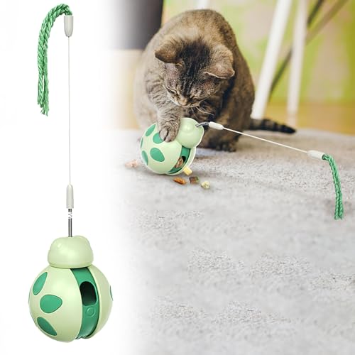 Tumbler Katze Spielzeug, Interaktives Katzenspielzeug, Balance Auto Spielzeug Katze für Kinder, Geschenk Katzenliebhaber, Futterball Katzespielzeug, Intelligenzspielzeug für katzen (1P, Grün) von Generisch