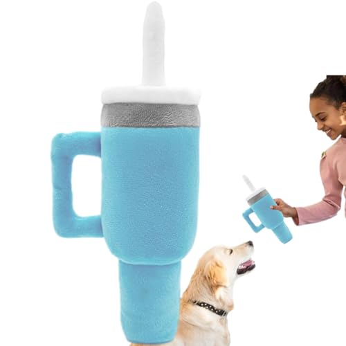 Tumbller Cup Hundespielzeug - Cup Hundespielzeug, Tumbller Cup Spielzeug | Welpen Zahnen Kauspielzeug, Quietschendes Durrable Plüsch Kauspielzeug, Plüsch Kaffeetasse Hundespielzeug, Interaktives von Generisch