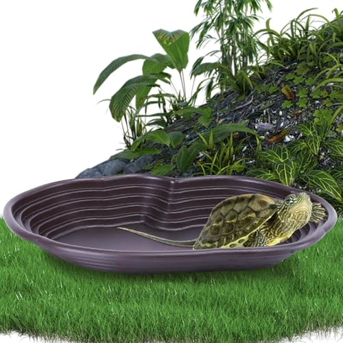 Turtle Feeding Dish, Large Tortoise Water Pool, 39x27x5cm/15.35x10.63x1.97 Inches with Drainage Pipe Turtle Climbing Toy for Aquarium Environment Feed Dish Abs von Generisch