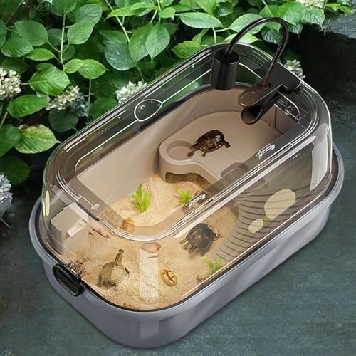Turtle Tank Aquarium Starter Kit mit Licht und Sonnenplattform, 3-lagiges Trenndesign für einfache Reinigung, langlebiger Lebensraum für kleine Reptilien, Krebse und Schildkröten Turtle Tank Aquarium Starter Kit mit Licht und Sonnenplattform, 3-lagiges Trenndesign für einfache Reinigung, langlebiger Lebensraum für kleine Reptilien, Krebse und Schildkröten von Generisch