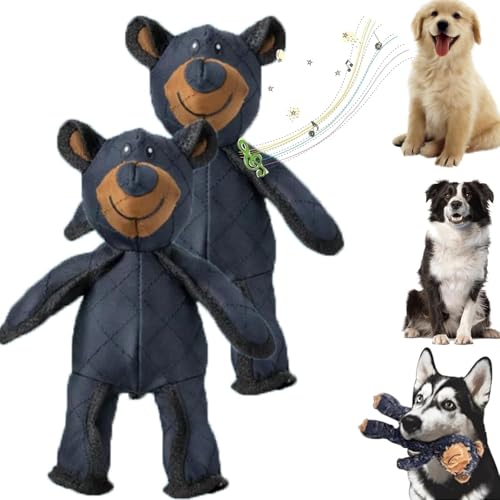 Unbreaka Bear,Dog Unbreakable Teddy Extreme Bear 2.0 Dog Toys,Aggressive Chewers Indestructible Stuffed Plush Dog Squeaky Toy,Keep Them Busy Durable Tough Heavy Duty Chewer Dog Toy Large Breed (2Pcs) von Generisch