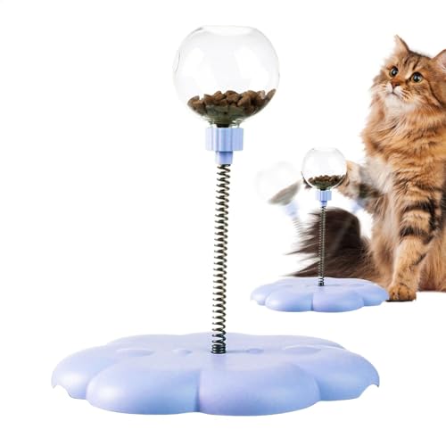 Und aus undichte behandelt Ball Pet Feeder Toy - Cat Treat -Spender | Cat Treat Toy | Katzen -Plattenspieler -Spielzeug | Abnehmbares undichte Kugelspielzeug mit Springstange | Lustige Lebensmittellec von Generisch