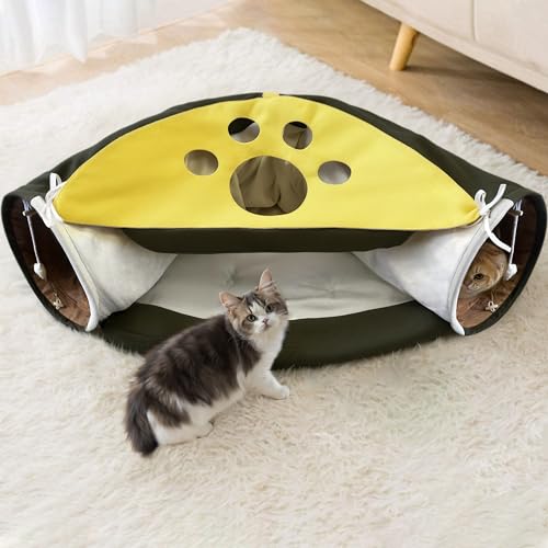 VERCART Katzentunnelbett Katzentunnel XXL Spieltunnel katzenspielzeug Tunnel Katzenbett Katzen Spielzeug Kitten Krabbeltunnel Intelligenzspielzeug für Katzen Katzenmöbel Kaninchentunnel von Generisch