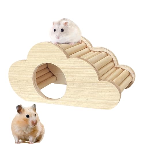 Versteck Für Zwerghamster – Nagetierversteck Aus Naturholz | Kleintier-Holzhaus, Gewölbte Plattformdekoration, Holzhöhlen-Spielplatz, Kauspielzeug-Nest Für Chinchilla-Zwerghamster, 17 X 9,5 X 8,8 Cm von Generisch