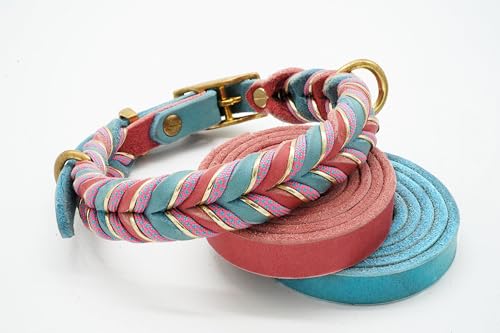 Verstellbares Hundehalsband »Candy« aus Fettleder geflochten (Halsumfang: 25-30cm - Breite: 20mm) von Generisch