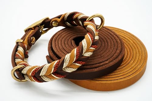 Verstellbares Hundehalsband »Cara« aus Fettleder geflochten (Halsumfang: 30-35cm - Breite: 25mm) von Generisch