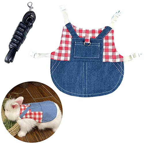 Verstellbares Weiches Kaninchen Geschirr, Haustier Hasen Geschirr, Hasen Geschirr Leine Set, Verstellbares Kaninchen Leine, für Kleintiere Kaninchen Katzen Meerschweinchen (L, Pink) von Generisch