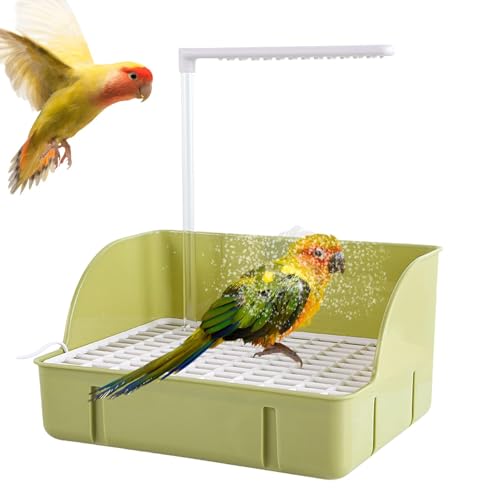 Vogel Badehaus Badewanne,Automatische Papageienbadewanne,Cage Mount Pet Cleaner, Automatische Badewanne,Haustier Vogelbadewanne,Duschzubehör Mit Einfacher Reinigung,Automatische Wasserkreislauf von Generisch