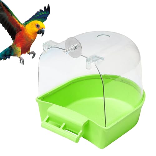 Vogel Badewanne Vogelwanne, Vogelkäfig ZubehörBadewanne, Hängende Vogel Futternapf, Badehaus Vogelkäfig, Wasserdusche Transparente Futterautomaten Halter mit Haken, für Sittiche, Haustiere von Generisch