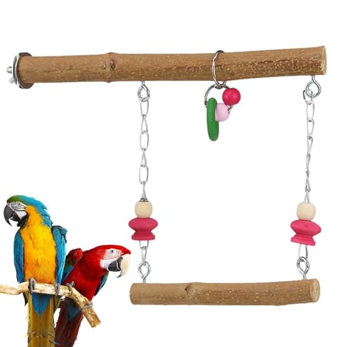 Vogel-Plattform-Ständer aus , Vogelkäfig-Spielzeug für Sittiche, Holzvogelkäfig-Plattformm-Ständer, attraktives Naturholz, Hängebrücke, Schaukelspielzeug für Vogelkäfige, Vogelstange von Generisch