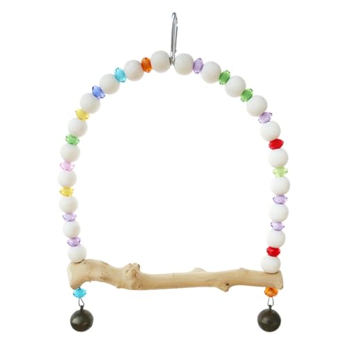 Vogelkäfig-Sitzstange – -Sitzstange für Papageien, Nymphensittichkäfig-Hängematte, Schaukel, Spielzeug, Regenbogen-Schaukelbrücke, Hängematte, Vogel stehend, Zweige Spielzeug von Generisch