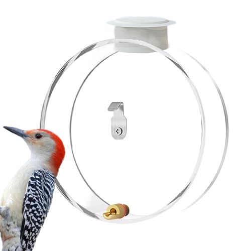 Vogelkäfig-Wasserspender, 300 ml, Wasserspender für Vögel, rund, transparent, für Sittiche, Sittiche, Käfig, Wasserspender für Wellensittiche, Nymphensittiche, Lovebirds von Generisch