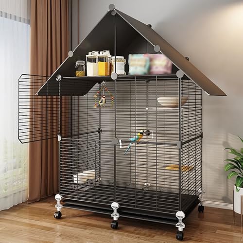 Vogelkäfig für Finken und Conure, Mittelgroße Indoor-Voliere mit Mehrtür-Design und Ständer, ideal für kleine Vögel, einfacher Zugang und Reinigung, langlebige Konstruktion von Generisch