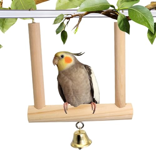 Vogelschaukeln für kleine Vögel, Papageienständer Sitzstange, Holz Papagei Sitzstange Ständer Käfig Spielzeug für Kakadu Nymphensittiche Ara von Generisch