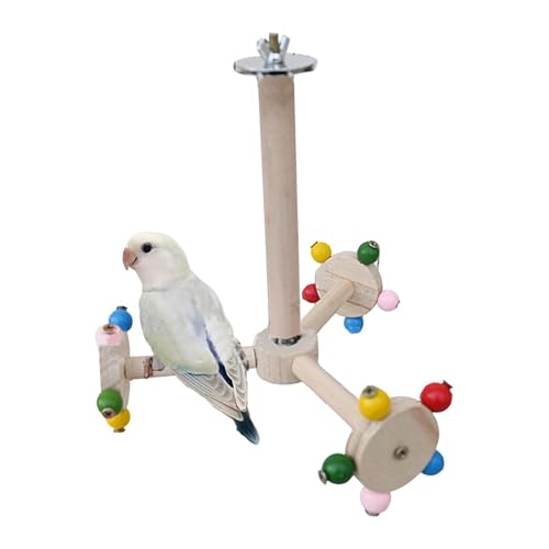 Vogelstange – Papageien-Sitzstange | Vogel-Kauspielzeug | Vogel-Kauspielzeug für Papageien | Vogel-Windmühlen-Spielzeug | Vogelständer Sitzstange Spielzeug mit Bällen Puzzle Vogel Windmühle Sitzstange von Generisch