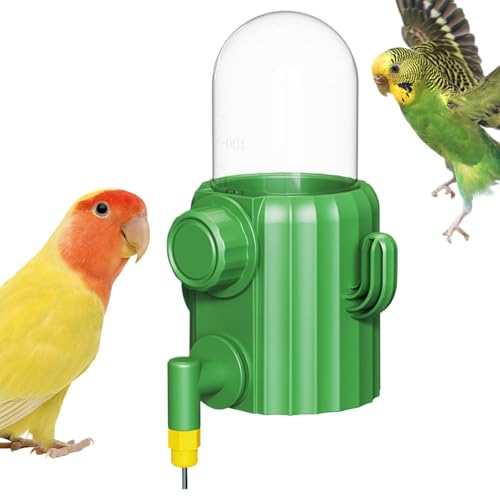 Vogelwasserspender Automatischer Kaktus-Futterspender Papageientränke Tränke Wasserspender Vogelkäfig Zubehör Einfache Nachfüllflasche Sittich Hydration Nymphensittich Versorgung Lovebird Station von Generisch