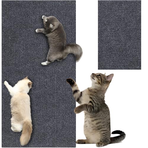 Vowtrlleoy Katze Kratztuch, Katze Kratzmatte, Katze Kratzer Wandschutz, schneidbare klebrige Katze Kratzer Möbelschutz Wandpad mit Selbstklebender Rückseite(Dunkel Grau,40 * 100cm) von Generisch