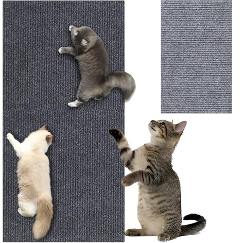 Vowtrlleoy Katze Kratztuch, Katze Kratzmatte, Katze Kratzer Wandschutz, schneidbare klebrige Katze Kratzer Möbelschutz Wandpad mit Selbstklebender Rückseite(Hell Grau,30 * 60cm) von Generisch