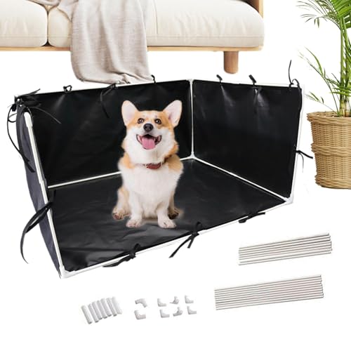 Wall Pee Pad Holder, Puppy Training Tray with Splash Guard, Waterproof Dog Pee Pads Holders Tray 35.04x28.74x17.32 Inches for Both Puppies and Owners, Black von Generisch