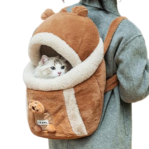 Warme Katzentragetasche, warme Haustier-Reisetasche, gemütliche Haustier-Tragetasche, Katzenrucksäcke für den Winter, Katzen-Hundetragerucksack, Winter-Haustierkäfig mit Öffnung oben für von Generisch