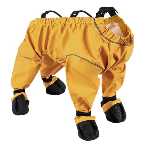 Wasserdichte Hundestiefel, Regenstiefel mit Hosenträgern, für den Außenbereich, verstellbar, staubdicht, schmutzdicht, rutschfeste Pfotenabdeckungen, Hundehose mit Stiefeln für Welpen, Größe S, M, L Wasserdichte Hundestiefel, Regenstiefel mit Hosenträgern, für den Außenbereich, verstellbar, staubdicht, schmutzdicht, rutschfeste Pfotenabdeckungen, Hundehose mit Stiefeln für Welpen, Größe S, M, L von Generisch