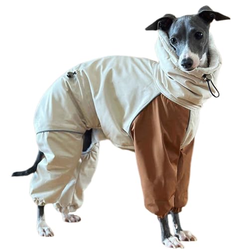 Wasserdichter Hundemantel für kaltes Wetter, warmer Fleece-gefütterter Schneeanzug mit reflektierenden Details und Reißverschluss, dicke Winterjacke für Outdoor-Hunde, perfekt für Windhunde und von Generisch