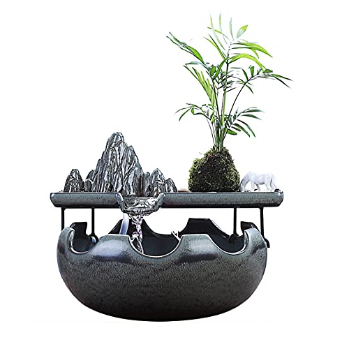 Wasserfall-Aquarium, Keramik, Vintage, ideal für Betta-Fische, entspannender Wasserfluss, perfekte Dekoration für Zuhause/Büro, leicht zu pflegen, kompakte Größe Aquarium für mehr Gelassenheit von Generisch