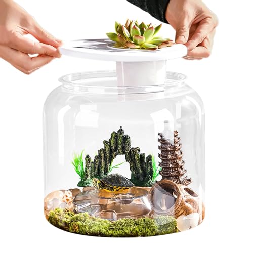 Wasserschildkröten-Tank: Multifunktionales Schildkrötenbecken mit Deckel, Schildkröten-Aquarium, Schildkrötengehege, Terrarium mit Pflanzkorb für Zuhause, Geschäfte Wasserschildkröten-Tank: Multifunktionales Schildkrötenbecken mit Deckel, Schildkröten-Aquarium, Schildkrötengehege, Terrarium mit Pflanzkorb für Zuhause, Geschäfte von Generisch