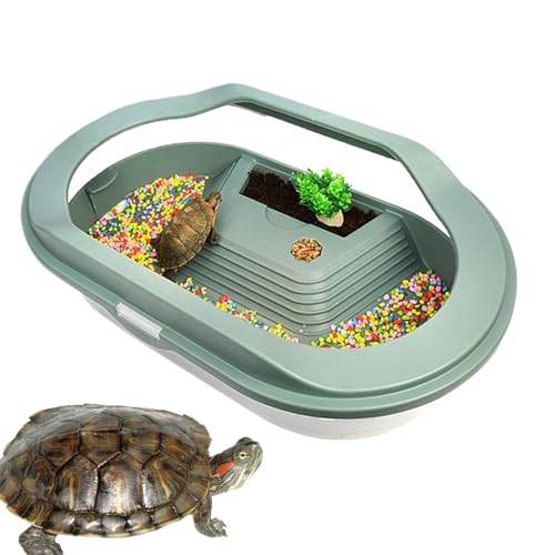Wasserschildkrötenbecken - Schildkrötenterrarium - Sonnenplatz Brutbereich Klare Abdeckung Bodensumpf Lebensraum für Landkrabben Geckos Kleine Reptilien Wasserschildkrötenbecken - Schildkrötenterrarium - Sonnenplatz Brutbereich Klare Abdeckung Bodensumpf Lebensraum für Landkrabben Geckos Kleine Reptilien von Generisch