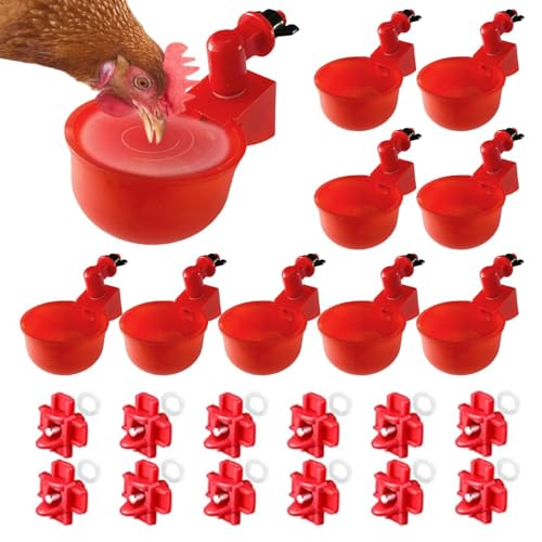 Wasserspender Automatisches Huhn | 5 Stück Wasserbecher Automatischer Wasserbecher - Chicken Cup Waterer Chicken Feeder Geflügeltränkeschale für Geflügel Wachtel Ente Huhn Vogel Truthahn Tränke von Generisch