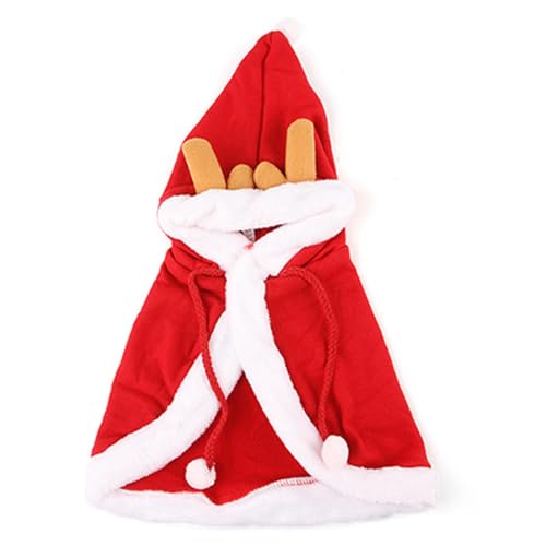 Weihnachtsmann-Umhang für Katzen, rotes Weihnachts-Hundekostüm - Christmas Elements Haustierumhang Weihnachtsmann-Umhang | Hundekostüm, Welpenumhang, mehrere Größen, festliche Urlaubsbekleidung für Ha von Generisch