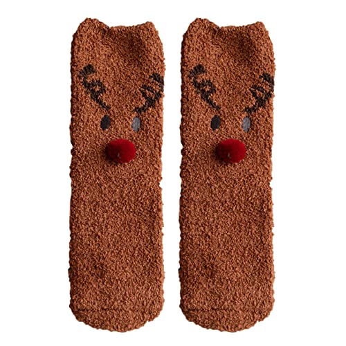 Weihnachtssocken Damen Elastizität Socken Bequeme Warme WinterSocken Fleece Gefüttert ThermoSocken Gepolstert Weiche Modisch HausSocken DamenSocken Geschenke Für Männer Frauen von Generisch