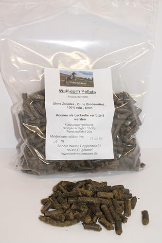 Weißdorn Pellets 1kg, hausgemacht, ohne Zusätze, Pferd, Pony, Hund von Generisch