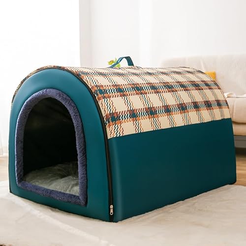 Winter-Haustier-Katzenbett, faltbar, Hundehaus, Hundevilla, Schlafhütte, abnehmbares Nest, warm, geschlossene Höhle, Sofa, Haustierbedarf, 3, XL von Generisch