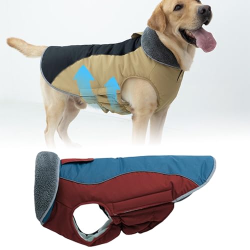 Wintermantel für Hunde, Kaltwetterjacke mit Polsterung, Hundeweste mit eingebauter warmer Haustierkleidung, Hundebekleidung mit Reißverschluss auf der Rückseite, geeignet für kleine Med DKS381 (A, von Generisch