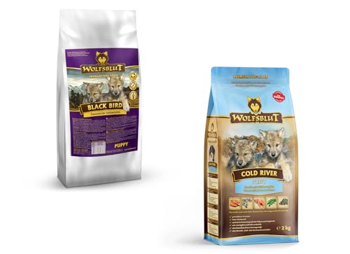 Wolfsblut Puppy Multipack 2 x 2kg | Black Bird 2kg & Cold River 2kg | Trockenfutter für heranwachsende Hunde | Getreidefrei mit Truthahn & Forelle von Generisch