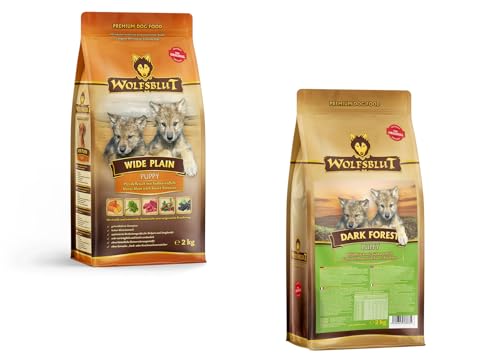 Wolfsblut - Trockenfutter für heranwachsende Hunde | Getreidefrei mit Pferd & Wild | Wide Plain 2kg & Dark Forest 2kg von Generisch