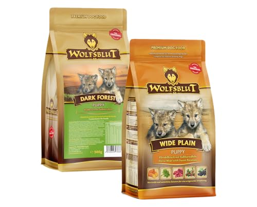 Wolfsblut Puppy Multipack 2 x 500g | Wide Plain 500g & Dark Forest 500g | Trockenfutter für heranwachsende Hunde | Getreidefrei mit Pferd & Wild | Probierpaket von Generisch