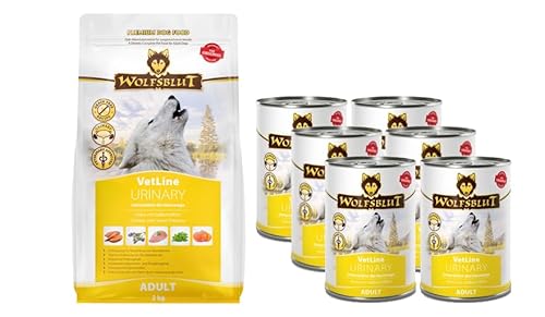 Wolfsblut VetLine Urinary Bundle | 6X 395g & 1x 2kg Huhn m. Süßkartoffeln | Zur Unterstützung der Harnwege | Nass- & Trockenfutter von Generisch