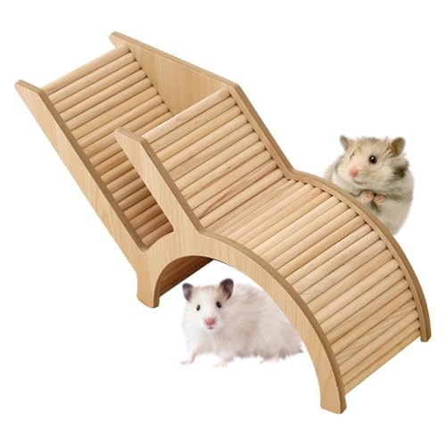 Wooden Hamster Hideouts, Hamster Playground Burrow Tunnel Ladder 31.6x10.5x14.5cm, Wooden Small Animals Playpen for Pets, Gerbils, Hedgehogs, Safe, Sturdy, Fun, Multi- Design von Generisch